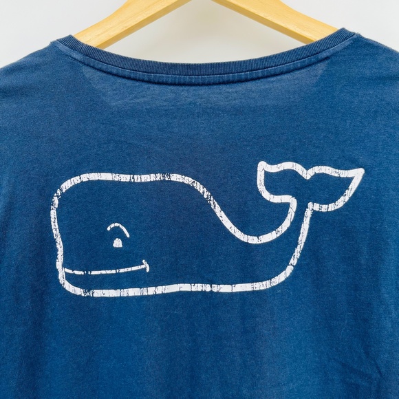Vineyard Vines Long Sleeve Logo Tee Size Small Muted Navy Blue, Nautical  - Picture 5 of 7